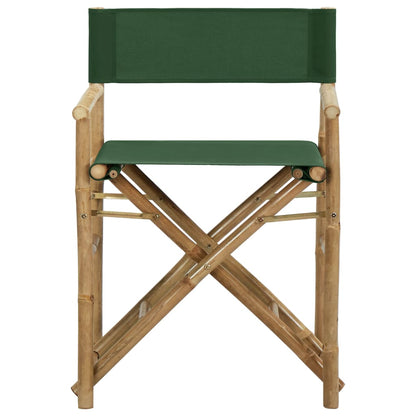 vidaXL Directors Chair | Set of 2 | Green | Bamboo, fabric (100% polyester)