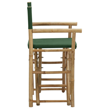 vidaXL Directors Chair | Set of 2 | Green | Bamboo, fabric (100% polyester)