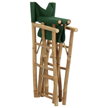 vidaXL Directors Chair | Set of 2 | Green | Bamboo, fabric (100% polyester)