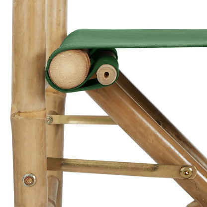 vidaXL Directors Chair | Set of 2 | Green | Bamboo, fabric (100% polyester)