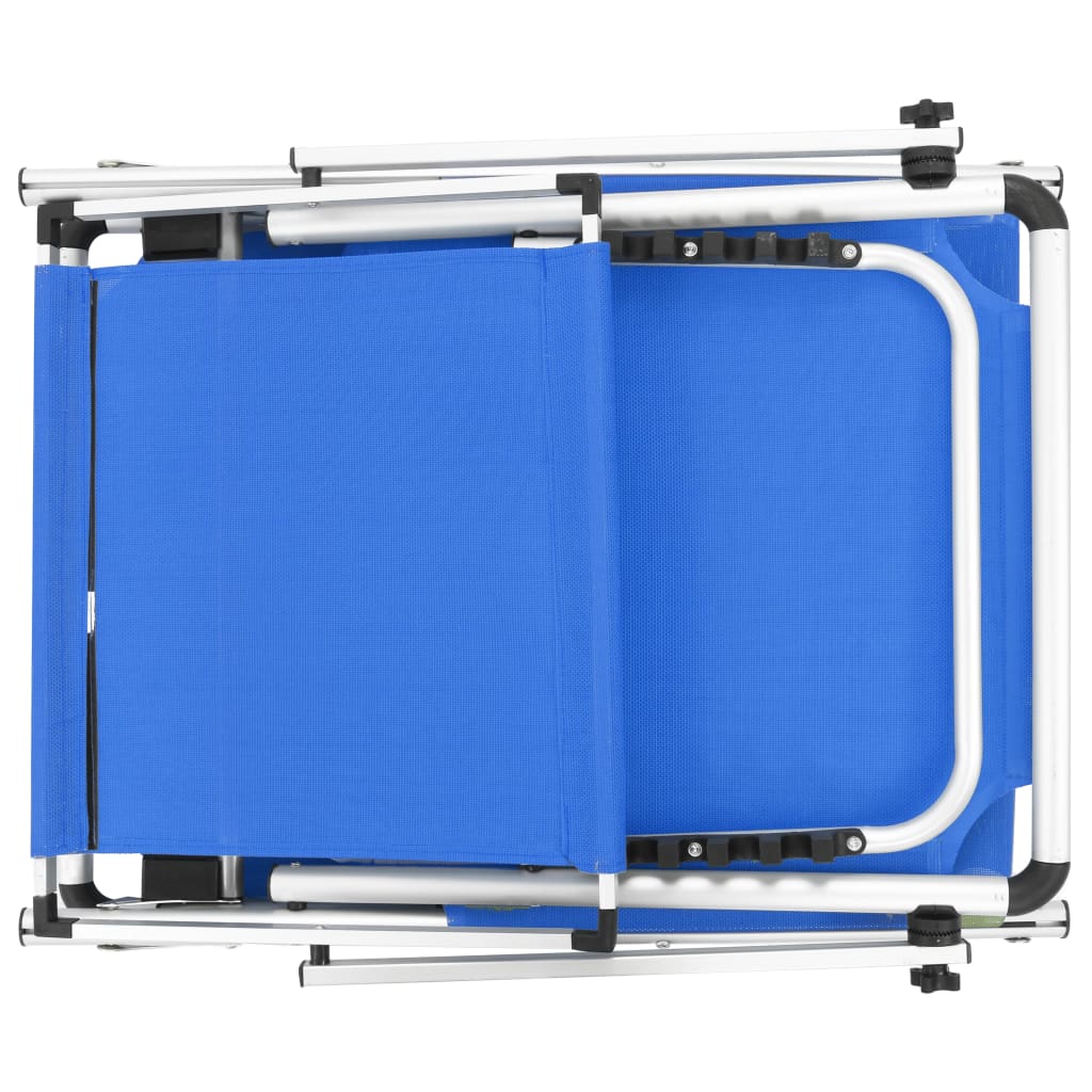 vidaXL Sun Lounger | Blue | Aluminium, Textilene | Standard | Foldable