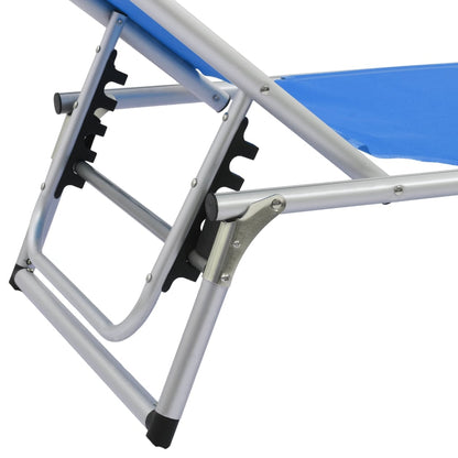 vidaXL Sun Lounger | Blue | Aluminium, Textilene | Standard | Foldable