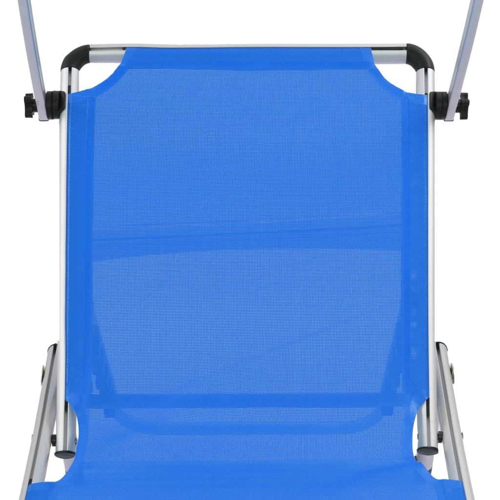 vidaXL Sun Lounger | Blue | Aluminium, Textilene | Standard | Foldable