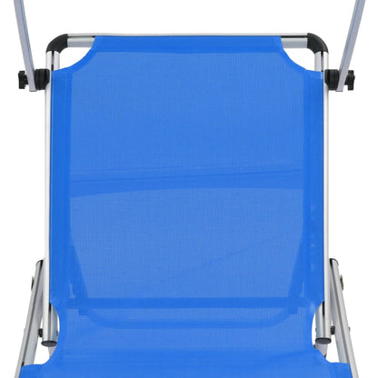 vidaXL Sun Lounger | Blue | Aluminium, Textilene | Standard | Foldable