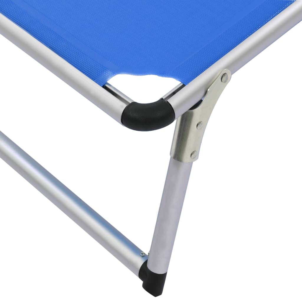 vidaXL Sun Lounger | Blue | Aluminium, Textilene | Standard | Foldable