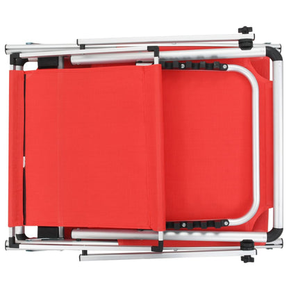 vidaXL Sun Lounger | Red | Aluminium | Standard | Collapsible