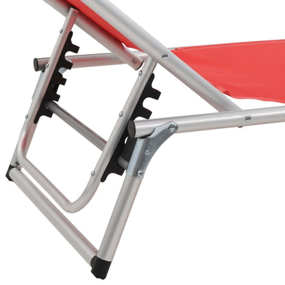 vidaXL Sun Lounger | Red | Aluminium | Standard | Collapsible