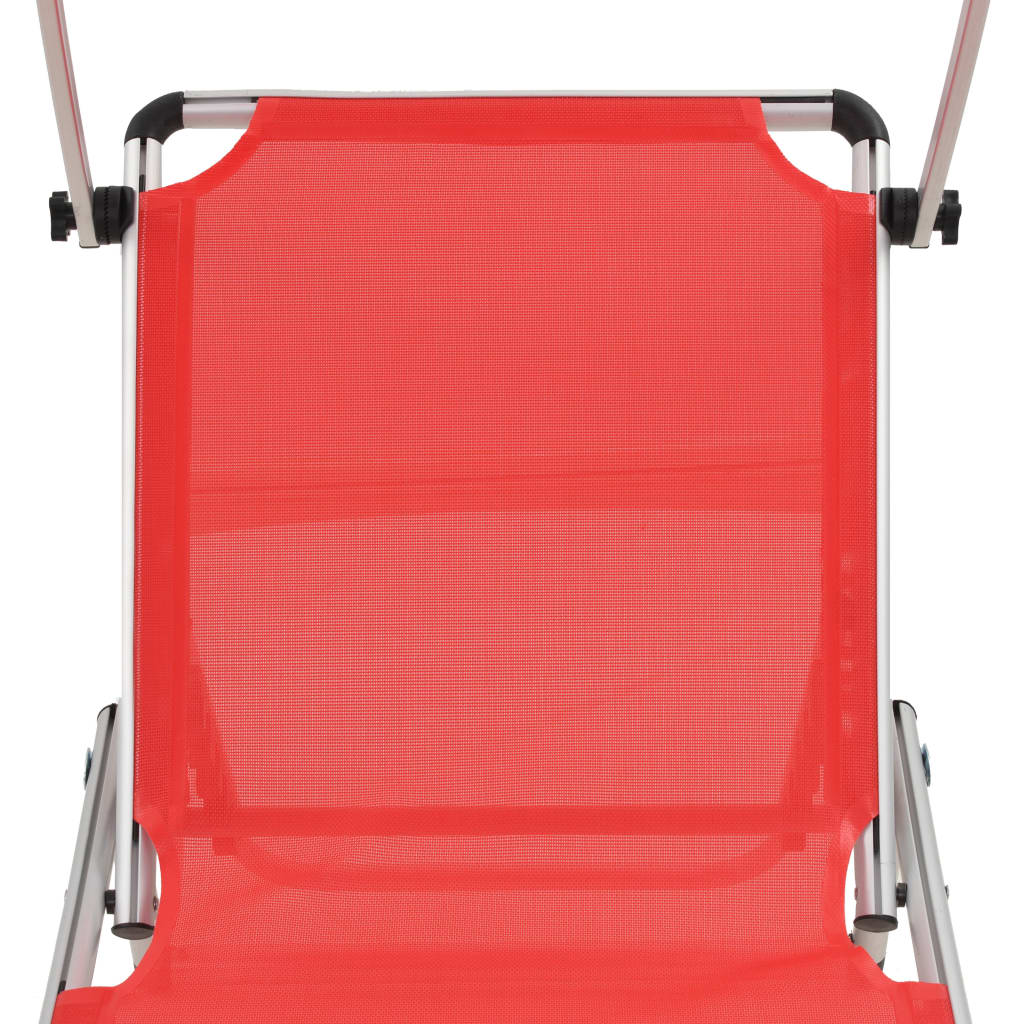 vidaXL Sun Lounger | Red | Aluminium | Standard | Collapsible