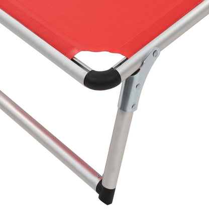 vidaXL Sun Lounger | Red | Aluminium | Standard | Collapsible