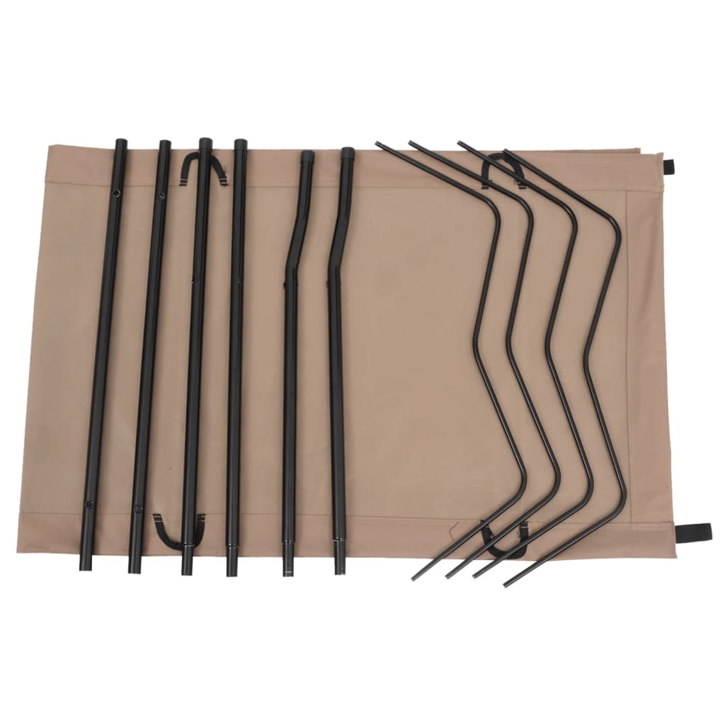 vidaXL Camping Bed 180x60x19 cm Oxford Fabric and Steel Taupe
