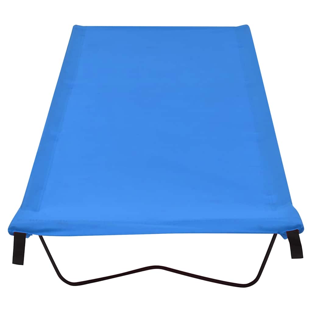 312483 vidaXL Camping Beds 2 pcs 180x60x19 cm Oxford Fabric and Steel Blue