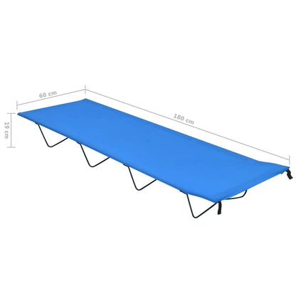 vidaXL Camping Beds 2 pcs 180x60x19 cm Oxford Fabric and Steel Blue