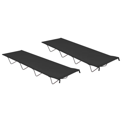 vidaXL Camping Bed | Set of 2 | Black | 600D Oxford Fabric, Steel