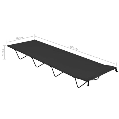 vidaXL Camping Bed | Set of 2 | Black | 600D Oxford Fabric, Steel