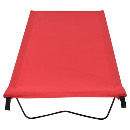 312485 vidaXL Camping Beds 2 pcs 180x60x19 cm Oxford Fabric and Steel Red