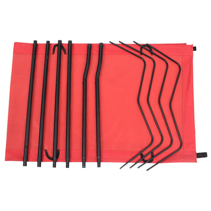 312485 vidaXL Camping Beds 2 pcs 180x60x19 cm Oxford Fabric and Steel Red