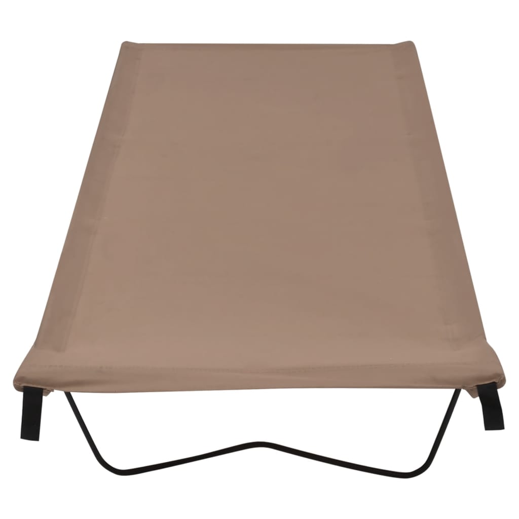 vidaXL Camping Bed | Set of 2 | Taupe | 600D Oxford Fabric, Steel | 180x60x19 cm