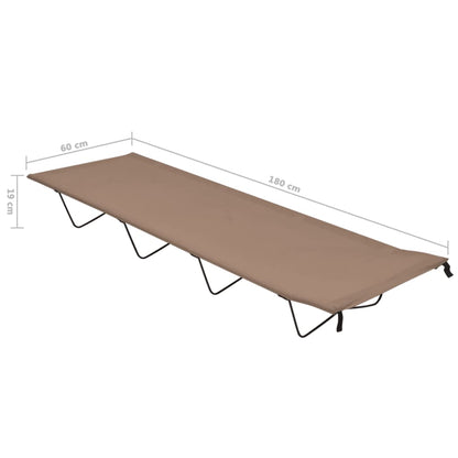 vidaXL Camping Bed | Set of 2 | Taupe | 600D Oxford Fabric, Steel | 180x60x19 cm