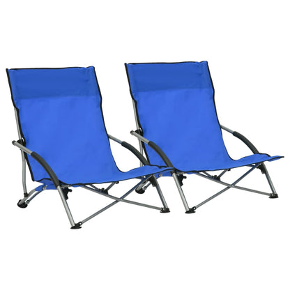 vidaXL Beach Chair | Set of 2 | Blue | Oxford fabric, steel | Standard