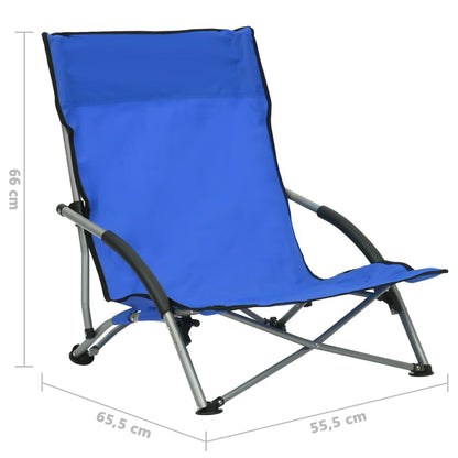 vidaXL Beach Chair | Set of 2 | Blue | Oxford fabric, steel | Standard