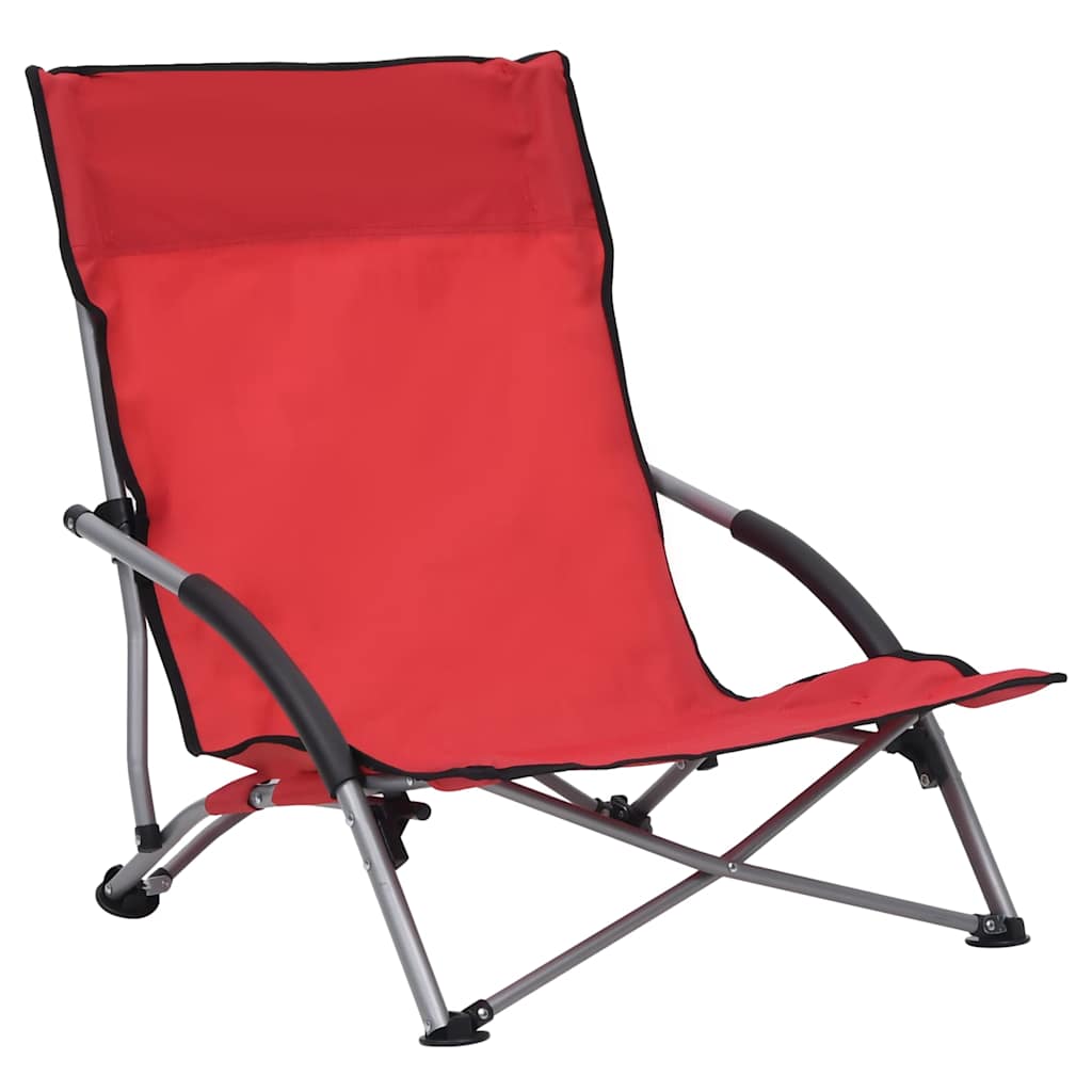 vidaXL Folding Chairs 2 pcs Red Fabric