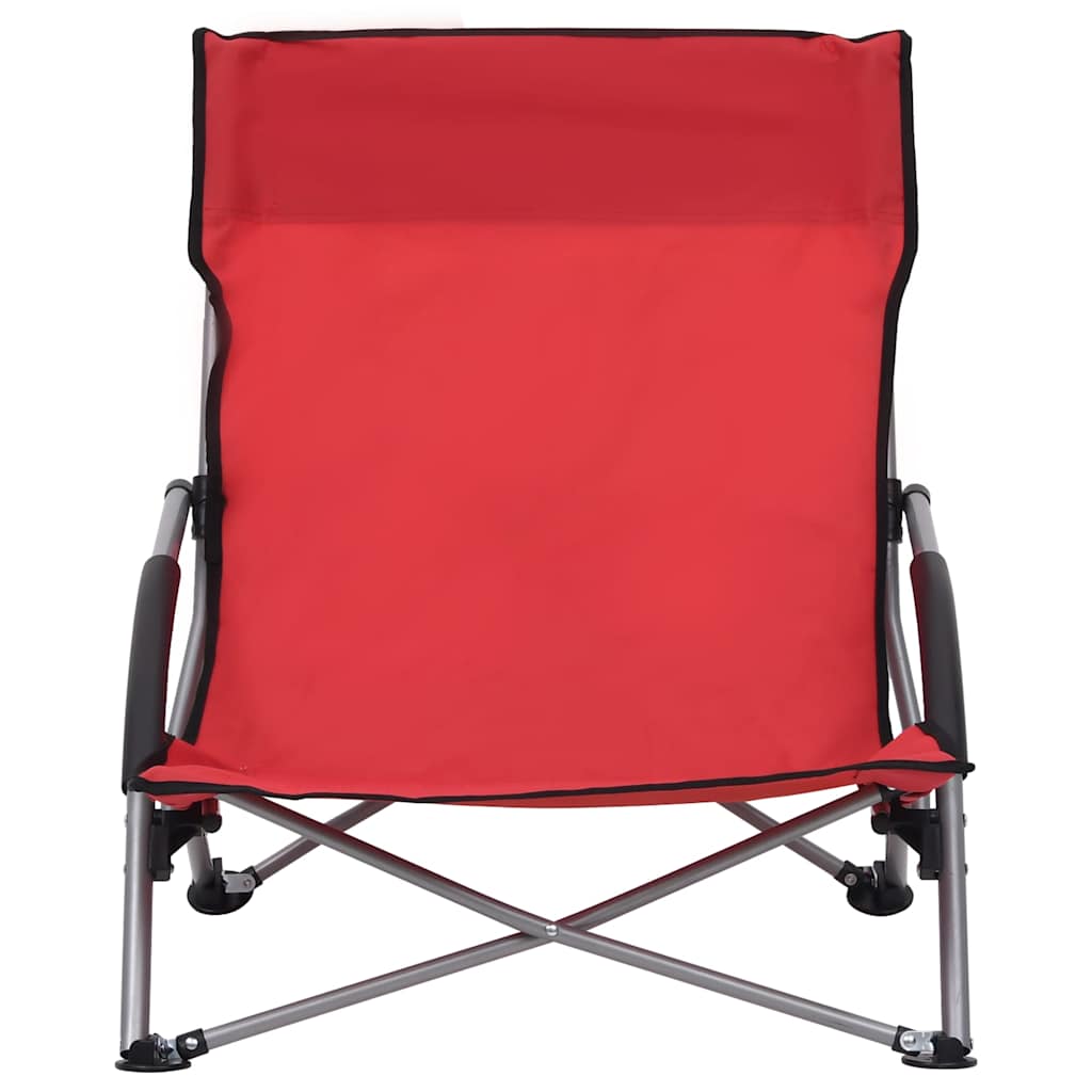 vidaXL Folding Chairs 2 pcs Red Fabric