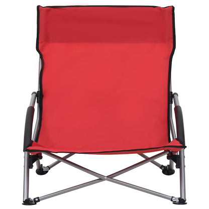 vidaXL Folding Chairs 2 pcs Red Fabric