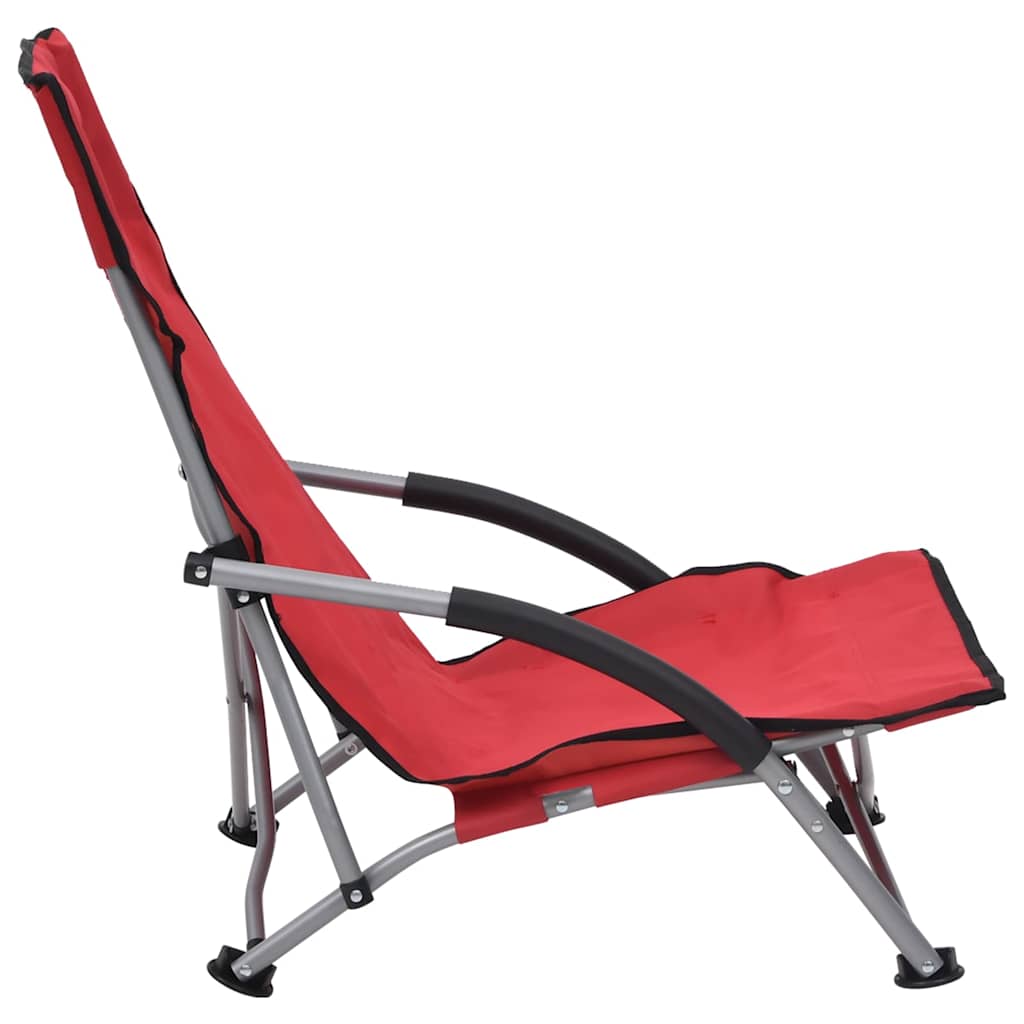 vidaXL Folding Chairs 2 pcs Red Fabric