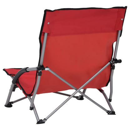 vidaXL Folding Chairs 2 pcs Red Fabric