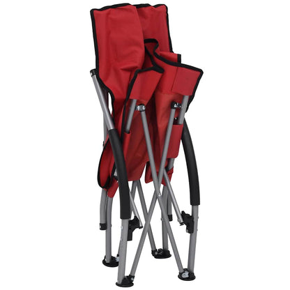 vidaXL Folding Chairs 2 pcs Red Fabric