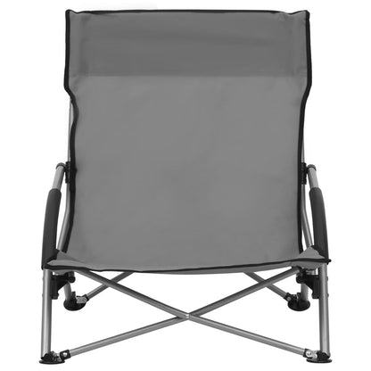 vidaXL Beach Chair | Set of 2 | Grey | Oxford fabric, steel | Compact
