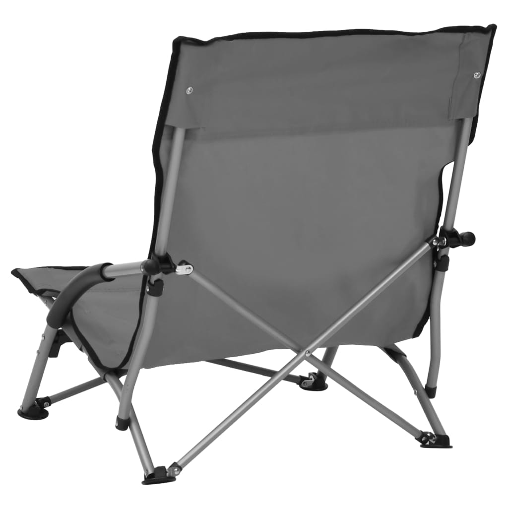 vidaXL Beach Chair | Set of 2 | Grey | Oxford fabric, steel | Compact