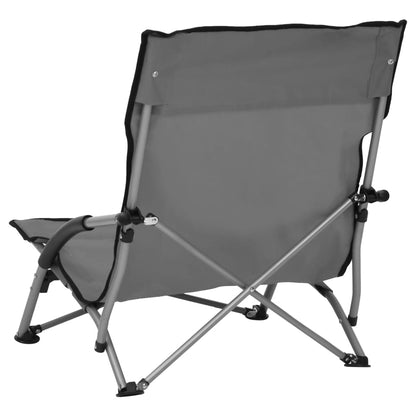 vidaXL Beach Chair | Set of 2 | Grey | Oxford fabric, steel | Compact