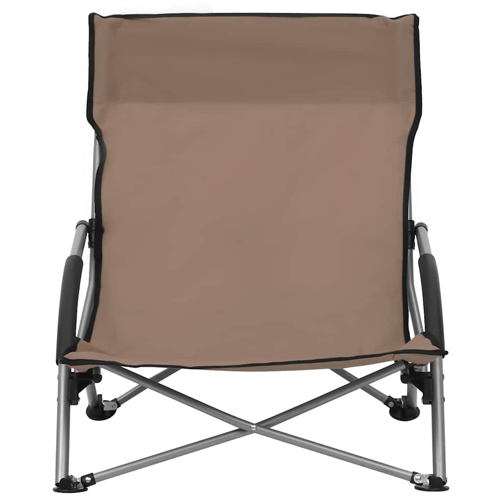 vidaXL Folding Chairs 2 pcs Taupe Fabric