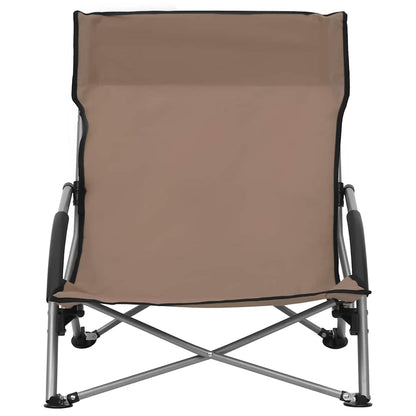 vidaXL Folding Chairs 2 pcs Taupe Fabric
