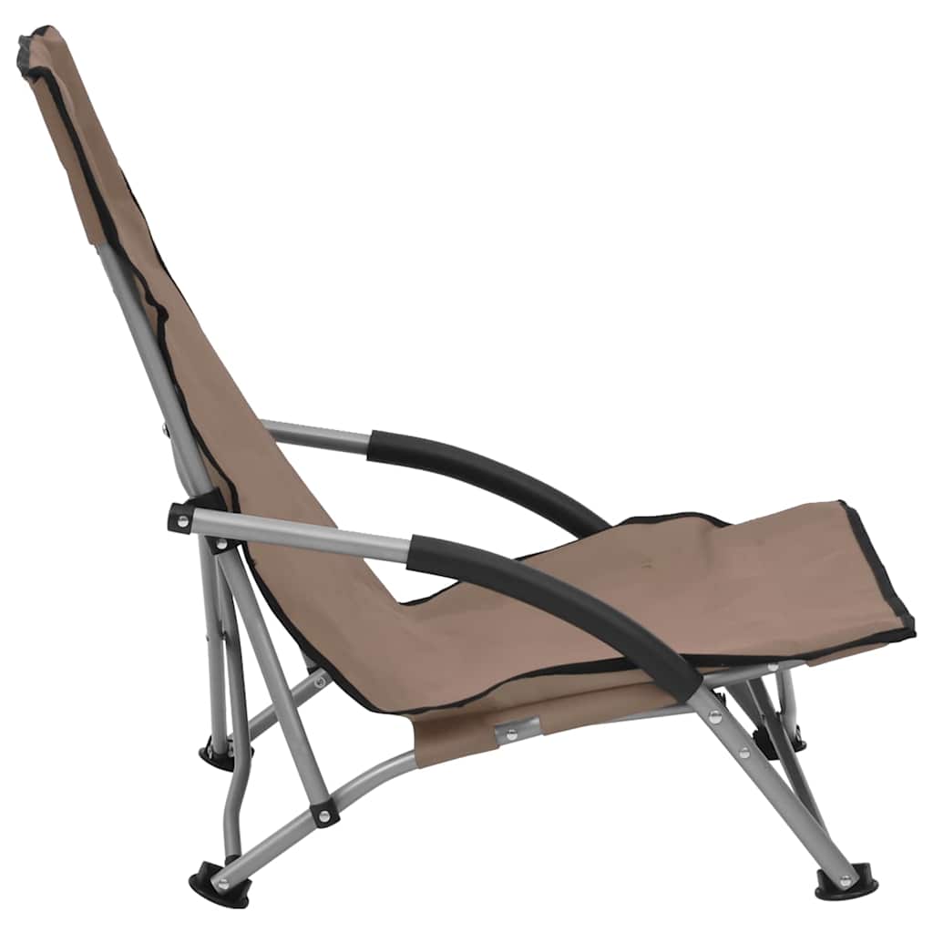 vidaXL Folding Chairs 2 pcs Taupe Fabric