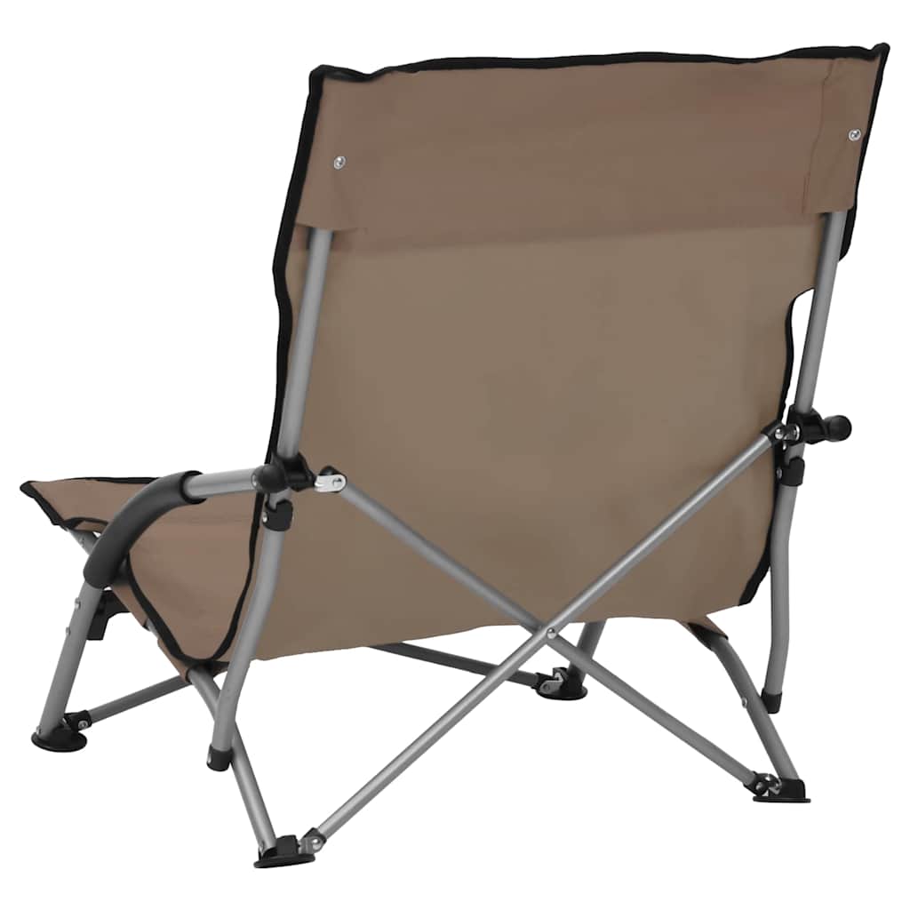 vidaXL Folding Chairs 2 pcs Taupe Fabric