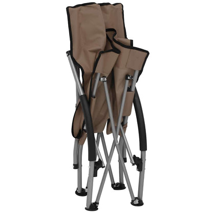 vidaXL Folding Chairs 2 pcs Taupe Fabric