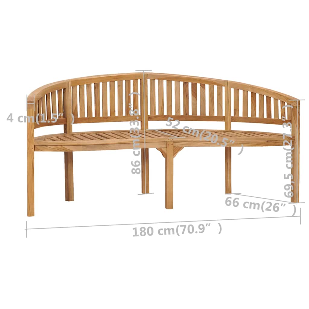 vidaXL Garden Bench | Natural Teak | Solid Teak Wood | Large | Durable