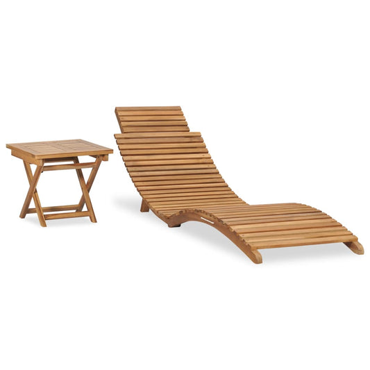 vidaXL Sunlounger | Teak | Solid Teak wood | Typical garden size | Foldable