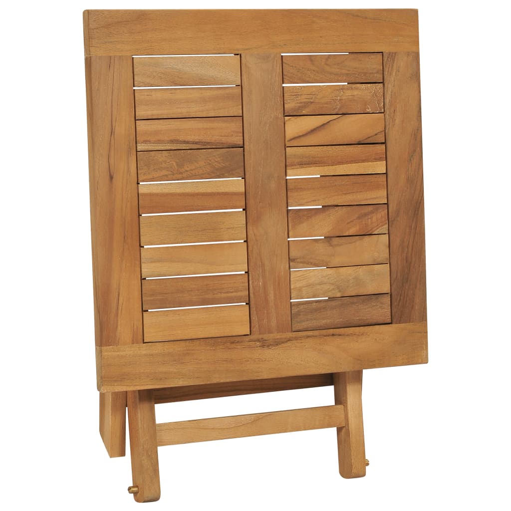 vidaXL Folding Sun Lounger with Table Solid Teak Wood