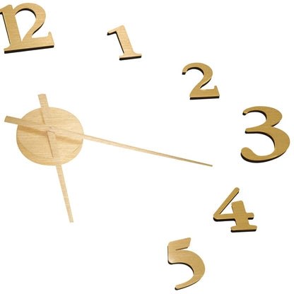 vidaXL 3d Wall Clock | Gold | Polyethylene | XXL | Wall mounting | 3D Wall Clock