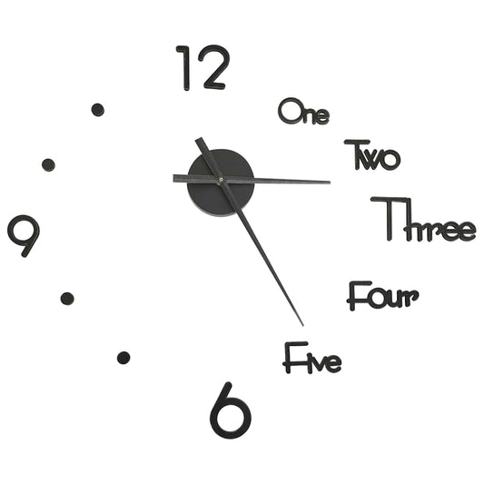 vidaXL 3d Wall Clock | Black | EVA (ethylene-vinyl acetate) | XXL