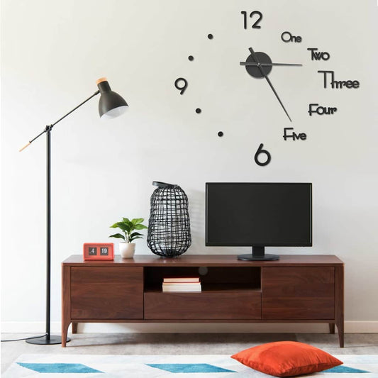 vidaXL 3d Wall Clock | Black | EVA (ethylene-vinyl acetate) | XXL