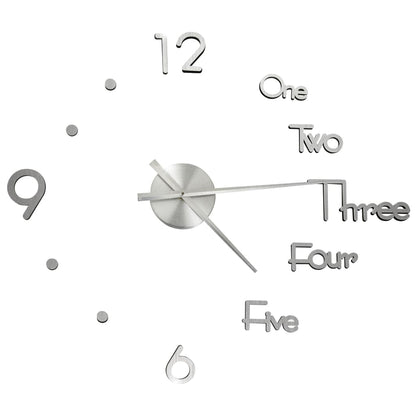 vidaXL 3D Wall Clock Modern Design Silver 100 cm XXL
