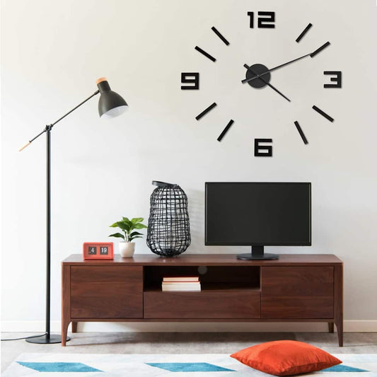 vidaXL 3d Wall Clock | Black | EVA (ethylene-vinyl acetate) | XXL