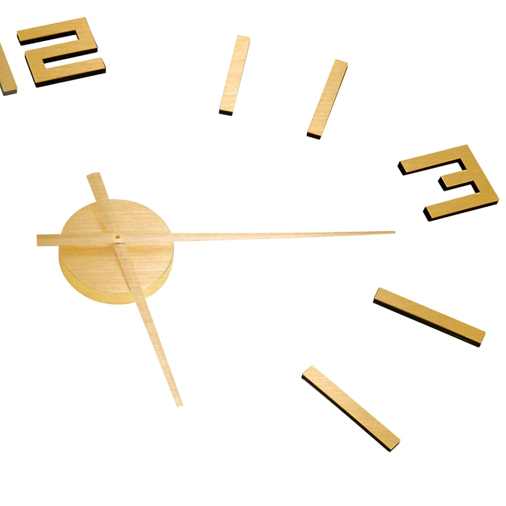 vidaXL 3D Wall Clock | Gold | EVA (ethylene-vinyl acetate) | XXL