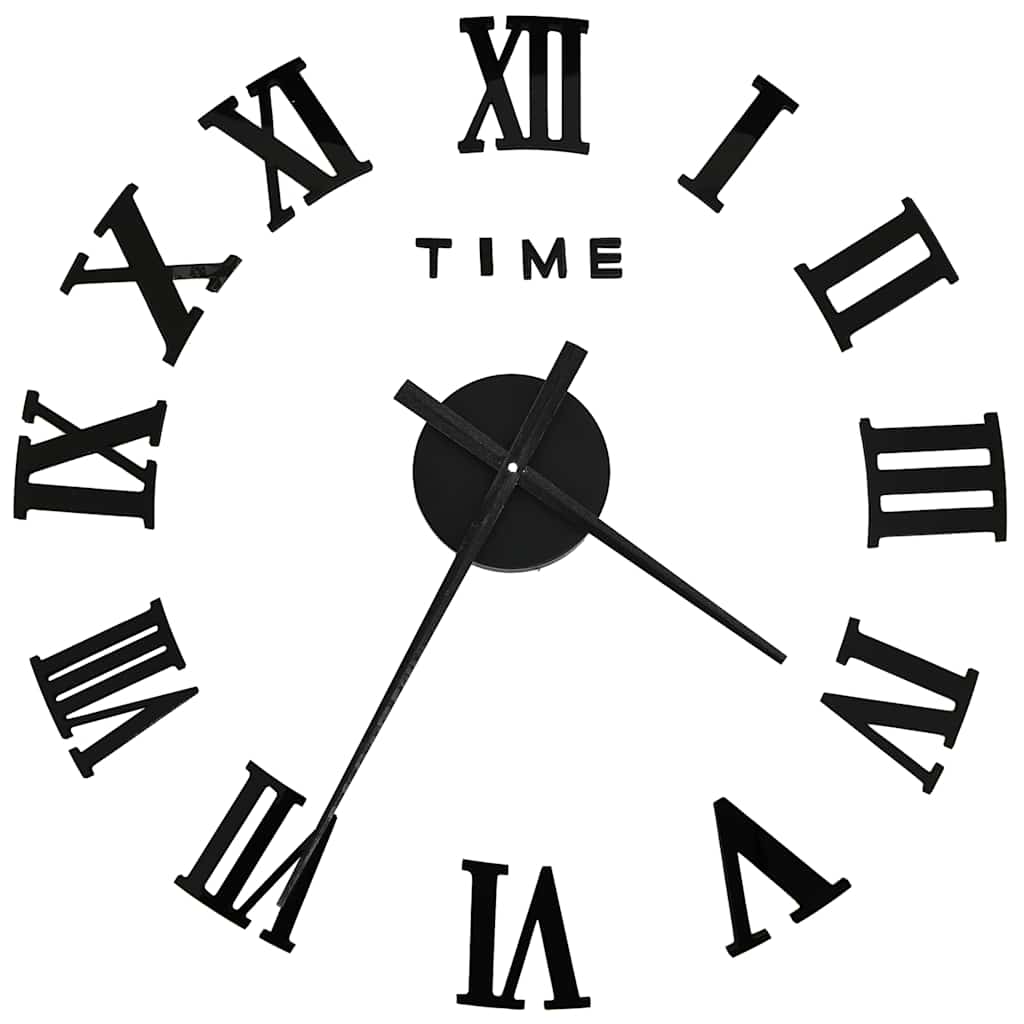 vidaXL 3d Wall Clock | Black | EVA (ethylene-vinyl acetate) | XXL | Modern
