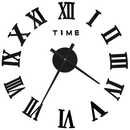vidaXL 3d Wall Clock | Black | EVA (ethylene-vinyl acetate) | XXL | Modern