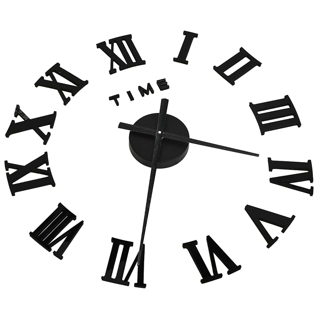 vidaXL 3d Wall Clock | Black | EVA (ethylene-vinyl acetate) | XXL | Modern